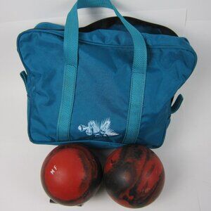 5 Pin Bowling Balls Red/Black with Bag (2 Balls & Bag) - Scorpion Pro Rubber
